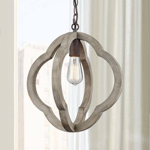 Umbria Distressed Weathered Wooden Globe Pendant Lighting
